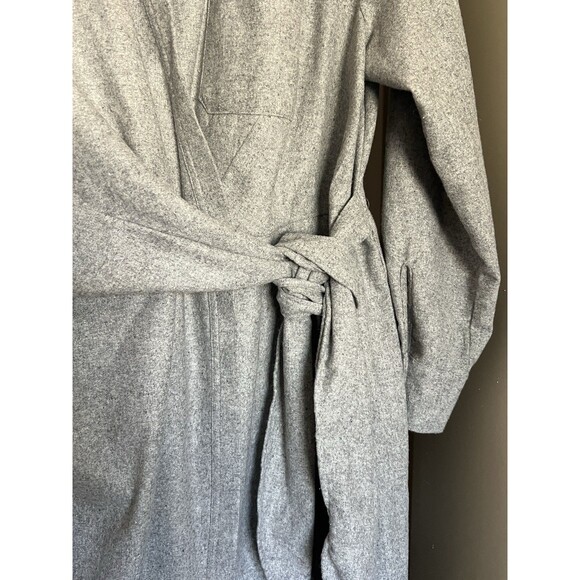 NWT Eloquii Wrap Waist Shirtdress Gray Size 16 Belted Button Front Midi - Picture 3 of 16